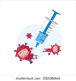 Fight and protect COVID-19 Coronavirus outbreak concept, vaccine against virus COVID-19 coronavirus pathogens.