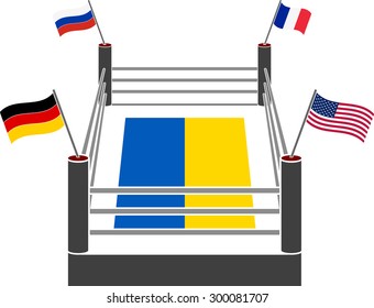 fight ring of ukraine. vector illustration