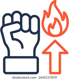 Fight Spirit Icon Color Line Vector Illustration