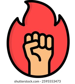 Fight Spirit Icon Lineal Color Vector Illustration