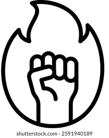 Fight Spirit Icon Outline Vector Illustration
