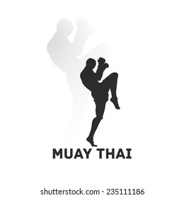 Fight style illustration. Muay Thai Theme. Vector pic.