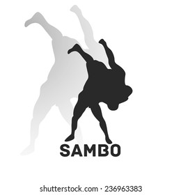 Fight style illustration. Sambo Theme. Vector pic.