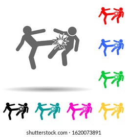 Fight, super power multi color style icon. Simple glyph, flat vector of special human powerful icons for ui and ux, website or mobile application