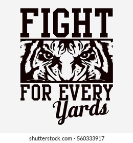 Fight Tiger Typography, Tee Shirt Graphics, Vectors