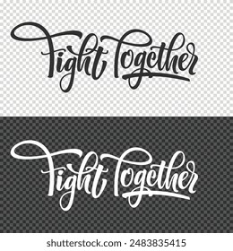 fight together lettering clipart element design