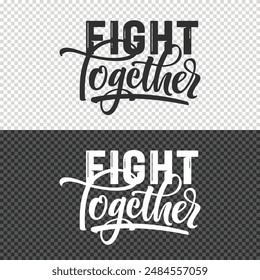 fight together lettering clipart element design