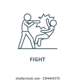 Fight vector line icon, linear concept, outline sign, symbol