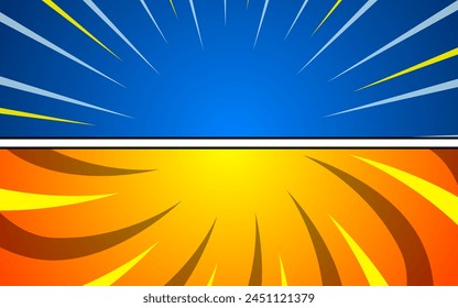 Fight versus cartoon comic background. Comic book colorful competition poster with halftone elements. Vector illustration