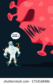 Fight the virus concept Free Vector