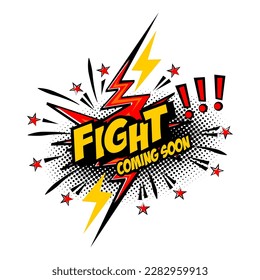 Fight VS comic speech bubble coming soon. Vector on transparent background