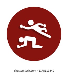 fight in wrestling icon in badge style. One of Fight collection icon can be used for UI, UX