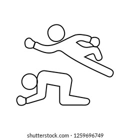 fight in wrestling icon. Element of Fight for mobile concept and web apps icon. Thin line icon for website design and development, app development