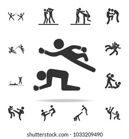 fight in wrestling icon. Set of Cfight and sparring element icons. Premium quality graphic design. Signs and symbols collection icon for websites, web design, mobile app on white background