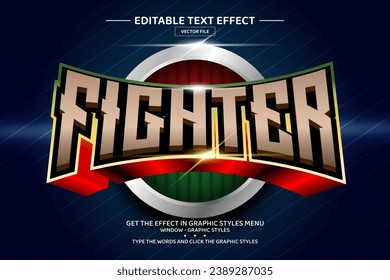 Fighter 3D editable text effect template