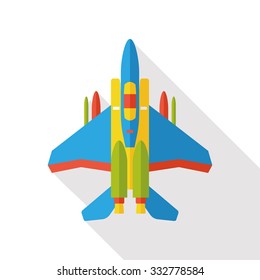 Fighter aircraft flat icon