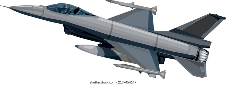 Fighter aircraft in gray blue shades