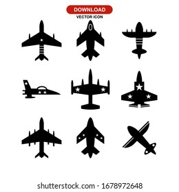 fighter aircraft icon or logo isolated sign symbol vector illustration - Collection of high quality black style vector icons
