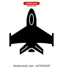 fighter aircraft icon or logo isolated sign symbol vector illustration - high quality black style vector icons

