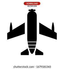 fighter aircraft icon or logo isolated sign symbol vector illustration - high quality black style vector icons
