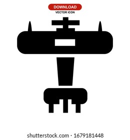 icono de avión de combate o logotipo símbolo de signo aislado ilustración vectorial - iconos vectoriales de estilo negro de alta calidad
