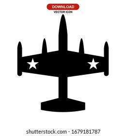 fighter aircraft icon or logo isolated sign symbol vector illustration - high quality black style vector icons
