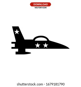 fighter aircraft icon or logo isolated sign symbol vector illustration - high quality black style vector icons
