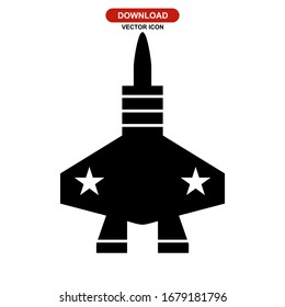 fighter aircraft icon or logo isolated sign symbol vector illustration - high quality black style vector icons
