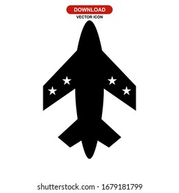 fighter aircraft icon or logo isolated sign symbol vector illustration - high quality black style vector icons
