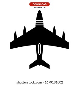 icono de avión de combate o logotipo símbolo de signo aislado ilustración vectorial - iconos vectoriales de estilo negro de alta calidad
