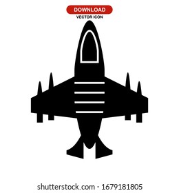 fighter aircraft icon or logo isolated sign symbol vector illustration - high quality black style vector icons
