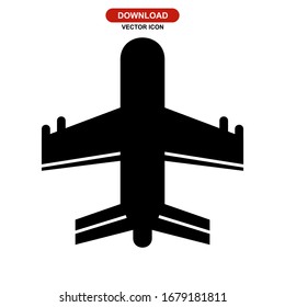 icono de avión de combate o logotipo símbolo de signo aislado ilustración vectorial - iconos vectoriales de estilo negro de alta calidad
