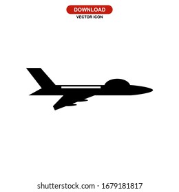 fighter aircraft icon or logo isolated sign symbol vector illustration - high quality black style vector icons
