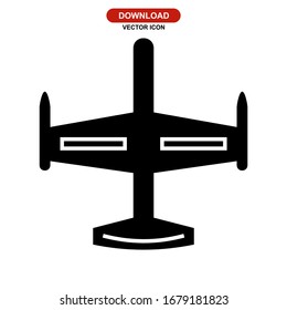 icono de avión de combate o logotipo símbolo de signo aislado ilustración vectorial - iconos vectoriales de estilo negro de alta calidad
