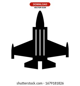 fighter aircraft icon or logo isolated sign symbol vector illustration - high quality black style vector icons
