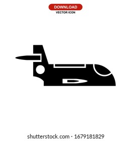 fighter aircraft icon or logo isolated sign symbol vector illustration - high quality black style vector icons
