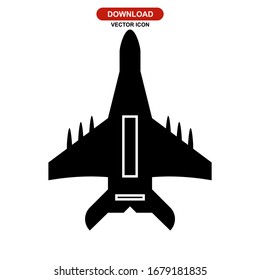 fighter aircraft icon or logo isolated sign symbol vector illustration - high quality black style vector icons
