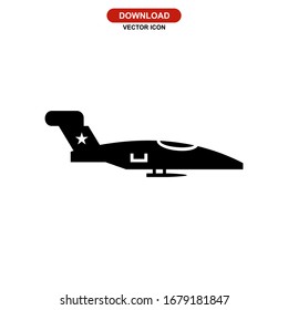 fighter aircraft icon or logo isolated sign symbol vector illustration - high quality black style vector icons
