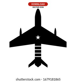 fighter aircraft icon or logo isolated sign symbol vector illustration - high quality black style vector icons
