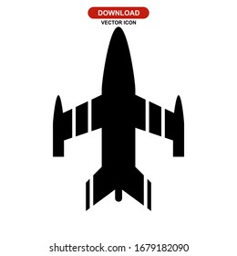 fighter aircraft icon or logo isolated sign symbol vector illustration - high quality black style vector icons
