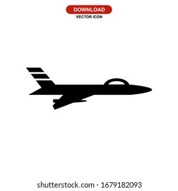 fighter aircraft icon or logo isolated sign symbol vector illustration - high quality black style vector icons
