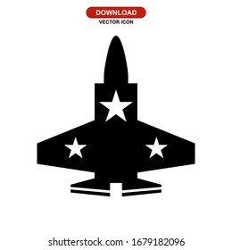 fighter aircraft icon or logo isolated sign symbol vector illustration - high quality black style vector icons
