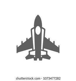 Fighter aircraft icon in trendy flat style isolated on white background. Symbol for your web site design, logo, app, UI. Vector illustration, EPS