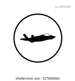 Fighter aircraft icon .Vector illustration.