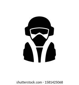 Fighter aircraft pilot icon in trendy flat style isolated on white background. Symbol for your web site design, logo, app, UI. Vector illustration, EPS
