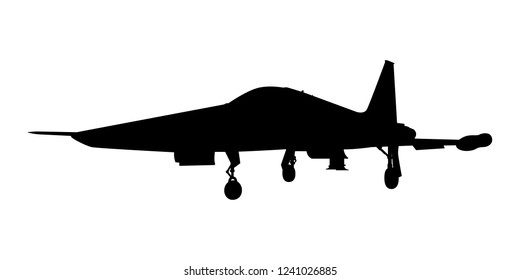 Fighter aircraft silhouette vector