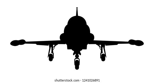 Fighter aircraft silhouette vector