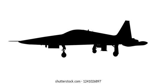 Fighter aircraft silhouette vector