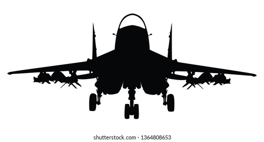 Fighter aircraft silhouette vector - Vector