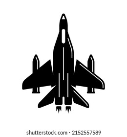 Fighter aircraft vector illustration in vintage monochrome style isolate on white background